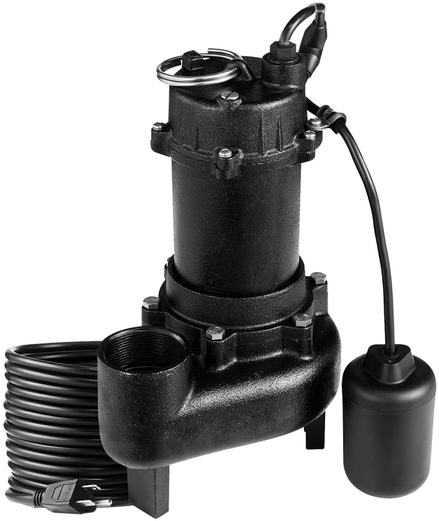 Alt view image 2 of 2 - VEVOR Submersible Sewage Pump 1 HP Cast Iron Sewage Effluent Pump 5200 GPH 25 ft