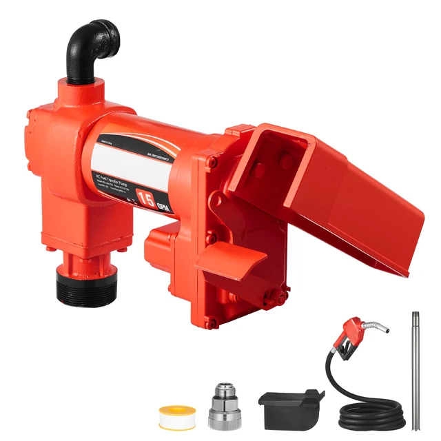 Alt view image 2 of 2 - VEVOR Fuel Transfer Pump 110V, 15 GPM 57 L/min, AC Electric Oil Transfer Pump, with Auto Shut-Off Fuel Nozzle & Discharge Hose, High Flow Kit for Gasoline, Diesel, Kerosene, Biodiesel, Ethanol Blends