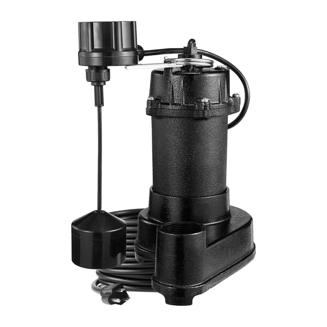 Alt view image 9 of 9 - VEVOR Submersible Sewage Pump 1/3 HP Cast Iron Sewage/Effluent Pump 3000 GPH