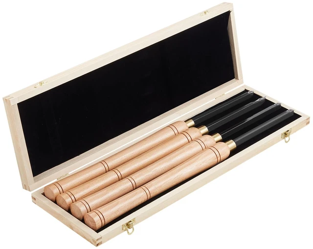 Alt view image 2 of 2 - 4PCS Wood Lathe Chisel Set HSS Woodturning Tools Storage Box for Lathe Finisher