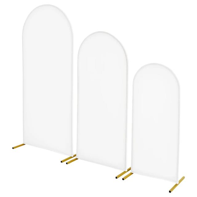 Alt view image 15 of 15 - Arch Backdrop Stand, Set of 3, 6/5/4 ft, Stable Structure, Easy Assembly, Gold Metal Arch Backdrop Stand with Cover, for Wedding, Birthday Party, Graduation, Celebration, and Ceremony Decoration