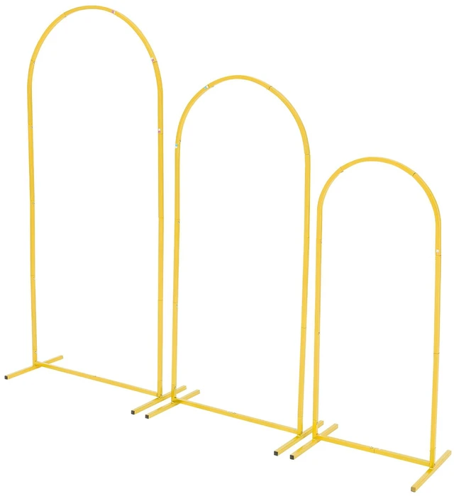 Alt view image 15 of 15 - Arch Backdrop Stand, Set of 3, 6/5/4 ft, Stable Structure, Easy Assembly, Gold Metal Arch Backdrop Stand for Wedding, Birthday Party, Graduation, Holiday Celebration, and Ceremony Decoration