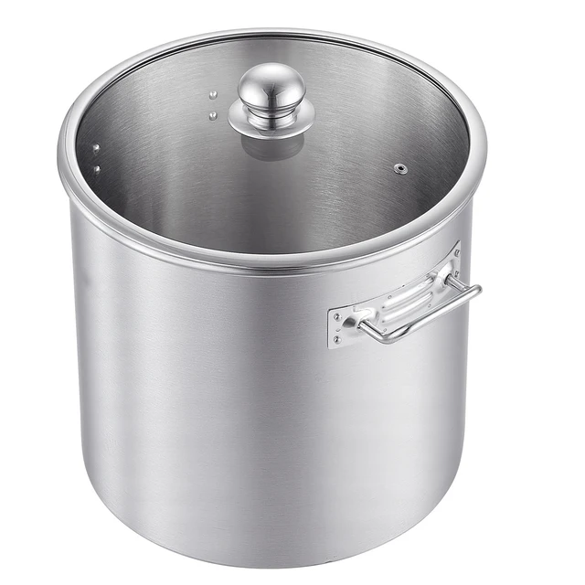 Alt view image 8 of 8 - VEVOR Stainless Steel Stock Pot, 21-Quart Stainless Steel Stockpot with Glass Lid, PFOA-Free, PFAS-Free, Compatible with Gas Stoves, Induction Cooktops, Electric Stoves, for Soups, Stews, and Pasta