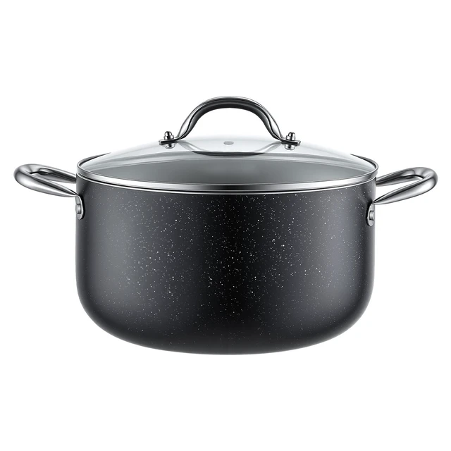 Alt view image 8 of 8 - VEVOR Aluminum Stock Pot, 8-Quart Nonstick Ceramic Coated Pot with Glass Lid, PFOA-Free, PFAS-Free, Compatible with Gas Stoves, Induction Cooktops, Electric Stoves, for Soups, Stews, and Pasta