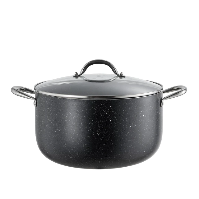 Alt view image 8 of 8 - VEVOR Aluminum Stock Pot, 12-Quart Nonstick Ceramic Coated Pot with Glass Lid, PFOA-Free, PFAS-Free, Compatible with Gas Stoves, Induction Cooktops, Electric Stoves, for Soups, Stews, and Pasta