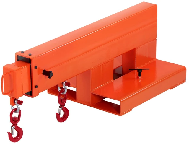 Main image of VEVOR Forklift Jib Boom Crane, 5500 lbs Capacity, Forklift Mobile Crane Lifting Hoist with 2 Hooks, Manual Telescopic 47.2-73.5 in, Boom Attachment Towing Handling Equipment for Warehouse & Factories