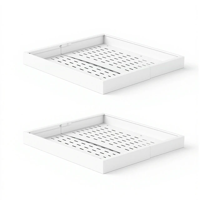 Alt view image 8 of 8 - VEVOR Pull Out Cabinet Organizer, 2 Pack Expandable Width (12.2"-18.9"), 20.47" Deep Pull Out Drawers for Cabinets, Sliding Drawer for Kitchen Pantry Cabinet Organizer with Nano Adhesive Strips, White