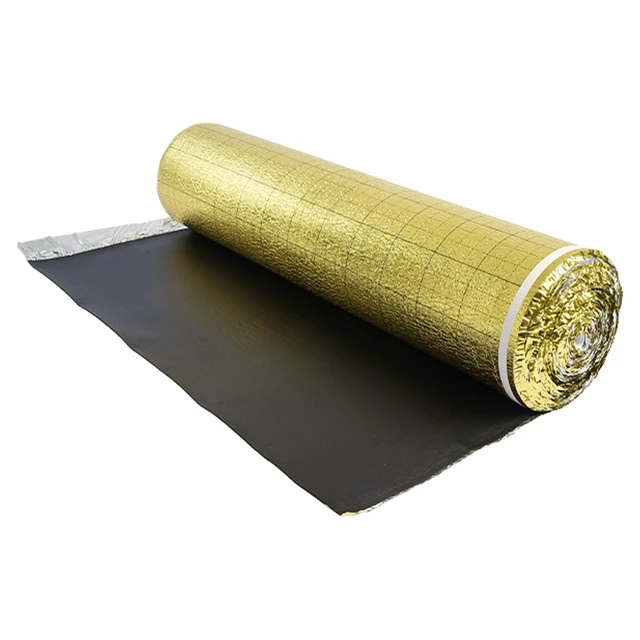 Alt view image 9 of 9 - VEVOR Floor Underlayment 200 sq ft Roll 3mm Vapor Barrier Soundproofing Gold