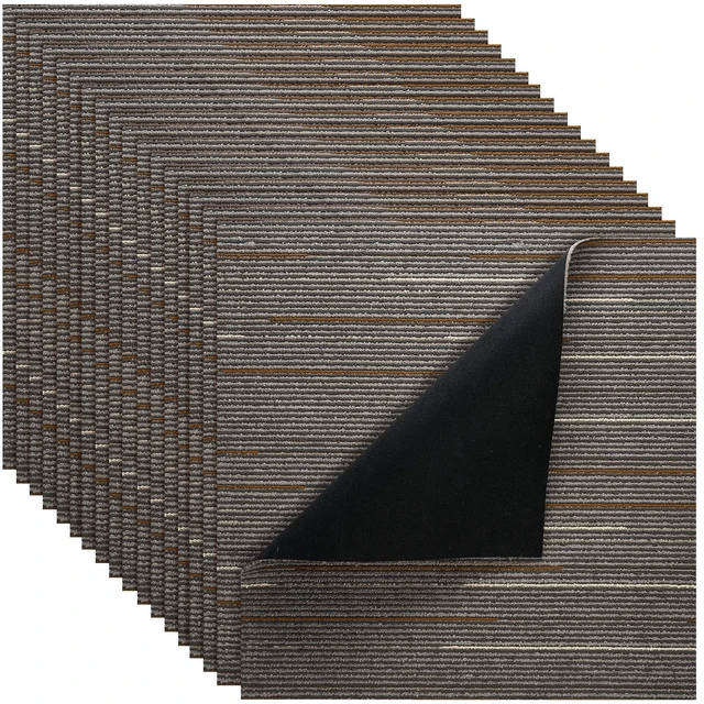 Alt view image 9 of 9 - VEVOR Carpet Tiles Reusable 24x24 inch, 24 PCS Modular Carpet Square Rug, Commercial Floor Soft Padded for Seamless Cover 96sq.ft, Easy DIY for Living Room Bedroom Office Indoor,Dark Brown