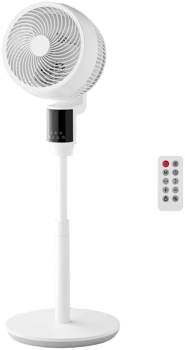 Alt view image 15 of 15 - VEVOR 9-Inch Pedestal Fan, 80° Oscillating Standing Floor Fan with Quite DC Motor, Remote Control, 9 Speeds & 4 Smart Modes, 24H Timer, Adjustable Height, for Home, Bedroom, Living Room, White