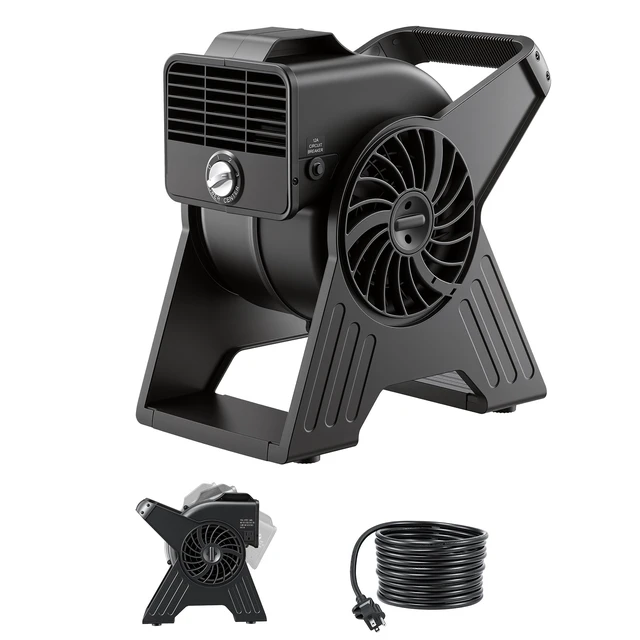Alt view image 8 of 8 - VEVOR Blower Fan, 13 in Portable Utility Floor Fan, 300 CFM, 3 Speeds, Multi-Angle Airflow, Lightweight Portable High Velocity Air Mover, for Drying, Dehumidifying, Carpets, Air Circulation, Cooling