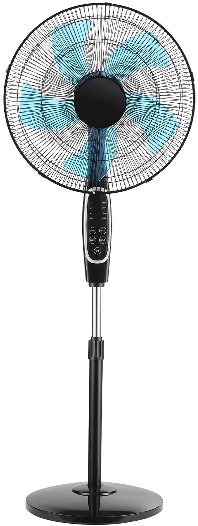 Alt view image 8 of 8 - VEVOR 18-Inch Pedestal Fan, 2700 CFM Standing Floor Fan with Remote Control, 9 Speeds & 3 Modes, Oscillating Adjustable Height, Quiet DC Motor 5-Blade for Home, Bedroom, Garage, Workshop, Black