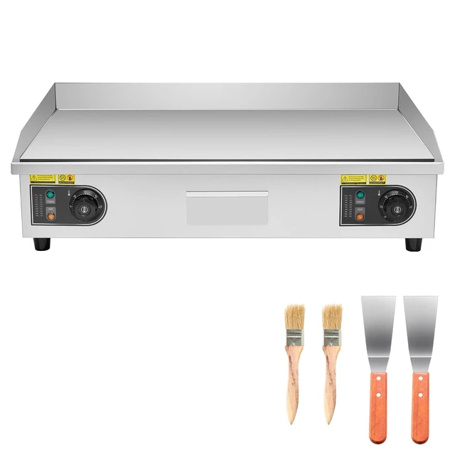 Alt view image 2 of 2 - VEVOR Commercial Electric Griddle, 4400W Countertop Flat Top Grill, 122-572 Adjustable Temp, 28.74 x 15.75 x 0.39in Stainless Steel Griddle Grill with 2 Shovels and 2 Brushes for Home or Restauran