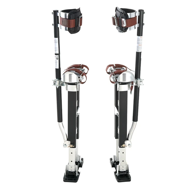 Alt view image 8 of 8 - VEVOR Drywall Stilts, 19.131.1 in Adjustable Aluminum Painter Stilts, 228 lbs Load Capacity, Non-Slip Rubber Feet, Dual Spring Shock Absorption, Comfortable Leg Straps for Painting, Decoration, Black