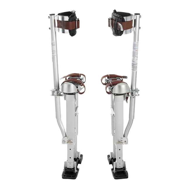 Alt view image 8 of 8 - VEVOR Drywall Stilts, 16.124.1 in Adjustable Aluminum Painter Stilts, 228 lbs Load Capacity, Non-Slip Rubber Feet, Dual Spring Shock Absorption, Comfortable Leg Straps for Painting, Decoration,Silver