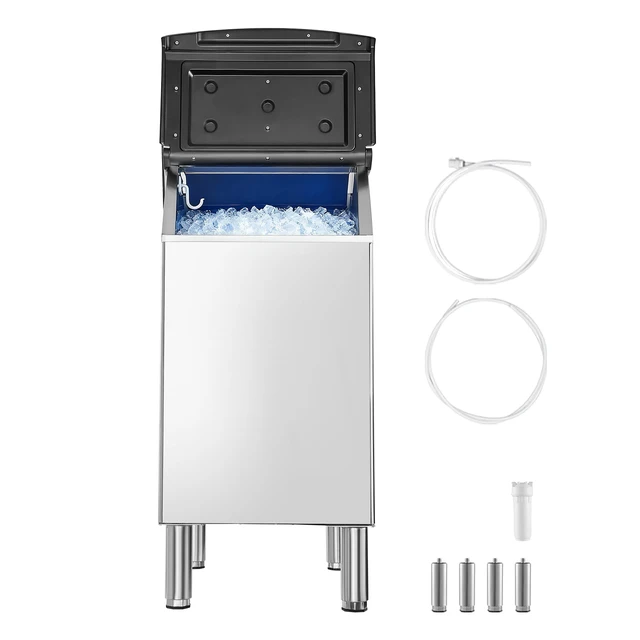 Alt view image 9 of 9 - VEVOR Commercial Ice Maker Storage Bin, 300 LBS Capacity Ice-Bin, Stainless Steel Commercial Ice Storage Bin with Adjustable Anti-slip Rubber Feet, Suitable for Restaurant Hotel and Beverage Shops