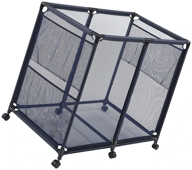 Main image of VEVOR Pool Storage Bin, 36.8 x 24 x 35.6 in, Rolling Pool Float Storage Organizer with Side Pockets & Casters, Heavy Duty Metal Frame, Poolside Toys Noodles Holder Mesh Basket for Swimming Pools