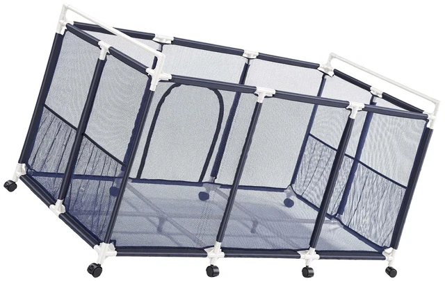 Main image of VEVOR Pool Storage Bin, 62.6 x 32 x 36 in, Rolling Pool Float Storage Organizer with Side Pockets & Casters, Durable Plastic Frame, Poolside Toys Noodles Holder Mesh Basket for Swimming Pools