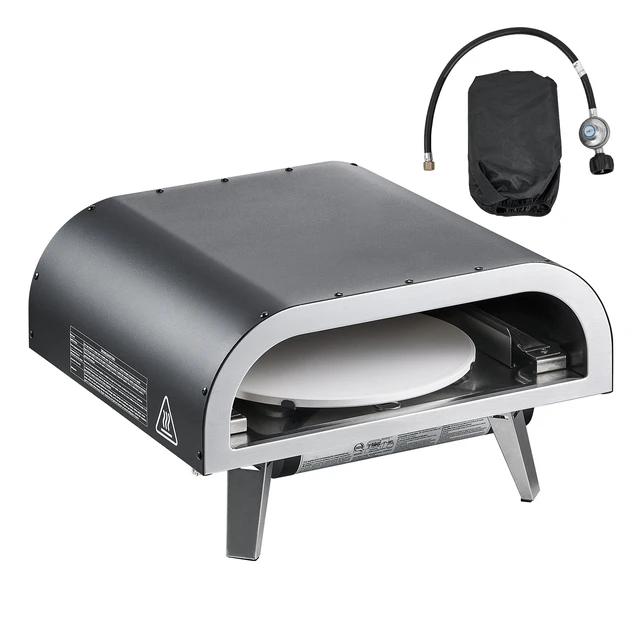 Alt view image 9 of 9 - VEVOR Outdoor Pizza Oven, 12 in Propane Gas Pizza Maker, Portable Pizza-Cooker with Electric Rotation, Thickened Pizza-Stone, Carry Bag, Propane Pizza-Oven for Outside Backyard Patio Camping, Black