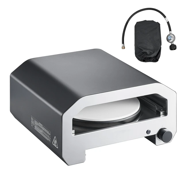 Alt view image 9 of 9 - VEVOR Outdoor Pizza Oven, 16 in Propane Gas Pizza Maker, Portable Pizza-Cooker with Electric Rotation, Thickened Pizza-Stone, Carry Bag, Propane Pizza-Oven for Outside Backyard Patio Camping, Black