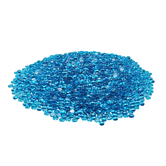 Alt view image 9 of 9 - VEVOR 10 LBS Fire Glass 3/4-Inch Fireplace Glass Rocks for Fire Pit Caribbean Blue