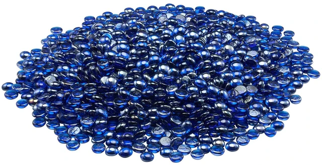 Alt view image 9 of 9 - VEVOR 20 LBS Fire Glass 3/4-Inch Round Fireplace Glass Rocks for Fire Pit Cobalt Blue