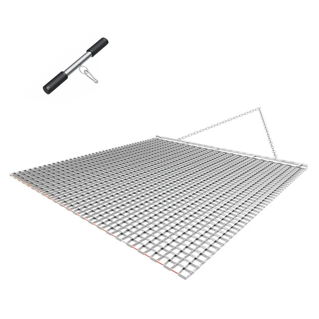 Alt view image 8 of 8 - VEVOR Drag Harrow, 4 x 4 ft, High-Efficiency Chain Harrow Rake, ATVs UTVs Tractors Attachments, Durable Galvanized Steel Mesh Drag Mat with Towing Chain, for Gravel Driveway Ruts Farm Field Leveling