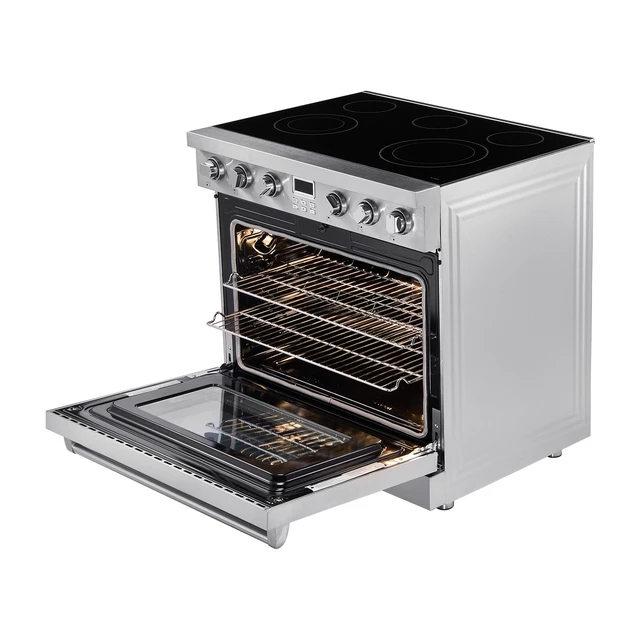 Alt view image 8 of 8 - VEVOR 36 in Electric Range Oven, 6.0 Cu. Ft. Capacity Compact Freestanding Oven, Stainless Steel Kitchen Stove, with 5 Burners, Digital Screen Button Control, Easy Reach Racks for RV(No Power Cord)