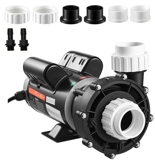 Main image of VEVOR SPA Pump 3HP Hot Tub Pump 2 Speed 48 Frame with 1.5" & 2" Port, 230V, 190 GPM High Speed & 90 GPM Low Speed, 90° Rotational Interface, SPA Bath Water Circulation, Compatible with OEM Models