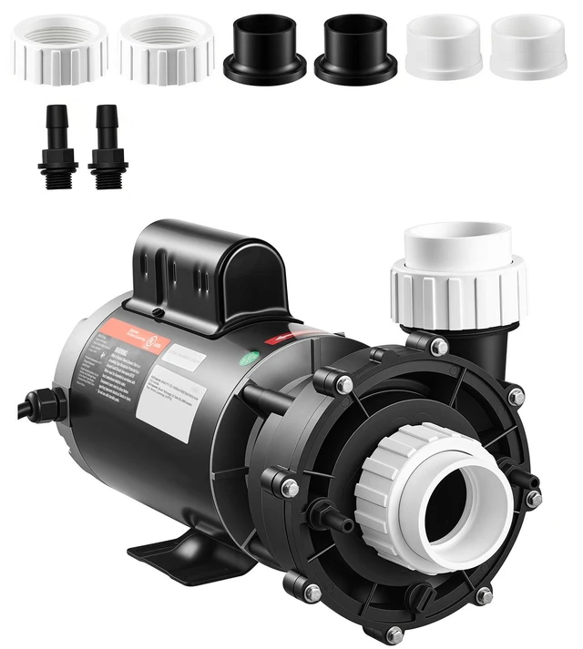 Main image of VEVOR SPA Pump 2HP Hot Tub Pump 2 Speed 56 Frame with 1.5" & 2" Port, 230V, 168 GPM High Speed & 68 GPM Low Speed, 90° Rotational Interface, SPA Bath Water Circulation, Compatible with OEM Models