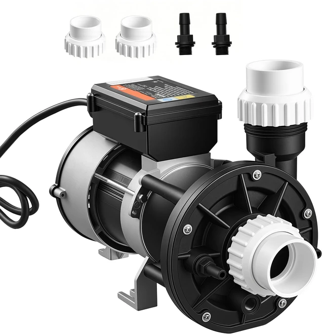 Main image of VEVOR SPA Pump 1.5HP Hot Tub Bath Pump 115V 119GPM Flow Rate with 1.5" Port, 90° Rotational Interface, 54 ft Max Lifting Height, Copper Motor, SPA Bath Water Circulation, Compatible with OEM Models