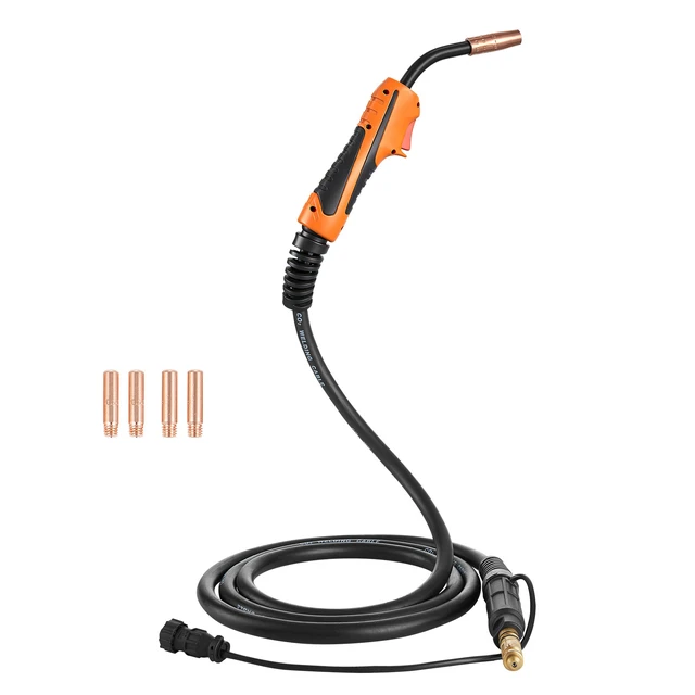 Alt view image 8 of 8 - VEVOR 100A MIG Welding Gun with 10FT Cable, Replacement for Lincoln Magnum 100L (K530-6) - with 5PCS Mig Welding Contact Tips