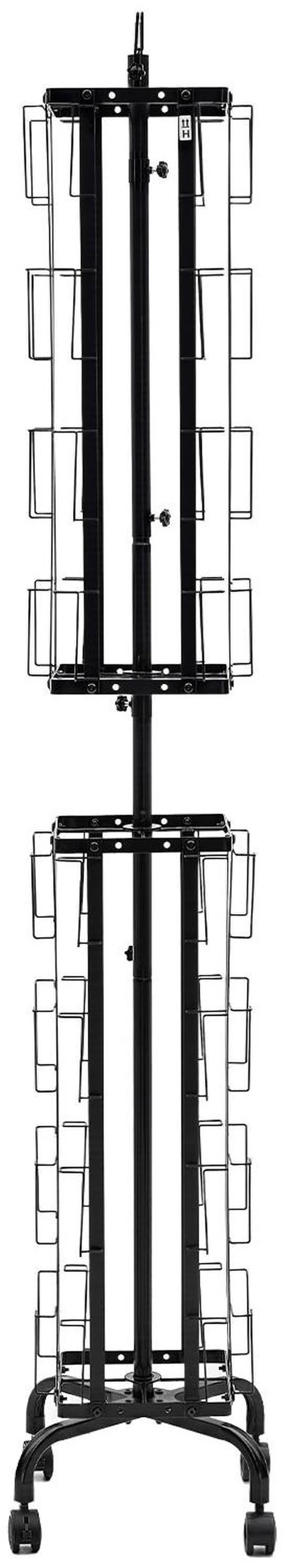 Alt view image 9 of 9 - Greeting Cards Display Rack, 32 Pockets Rotating Postcard Brochure Display Stand, 360° Spinning Card Display Rack with Sign Holder & 4 Wheels (2 Lockable) for Exhibitions Office Trade Show