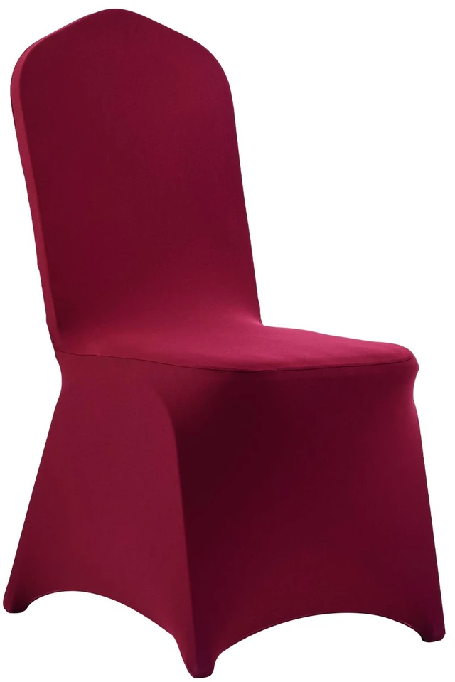 Alt view image 9 of 9 - VEVOR 50 Pcs Burgundy Chair Covers, Polyester Spandex Chair Cover, Stretch Slipcovers for Wedding Party Dining Banquet Flat-Front Chair Covers, Fits Chair Measures up to 20.08 x 17.72 x 37.4 inch