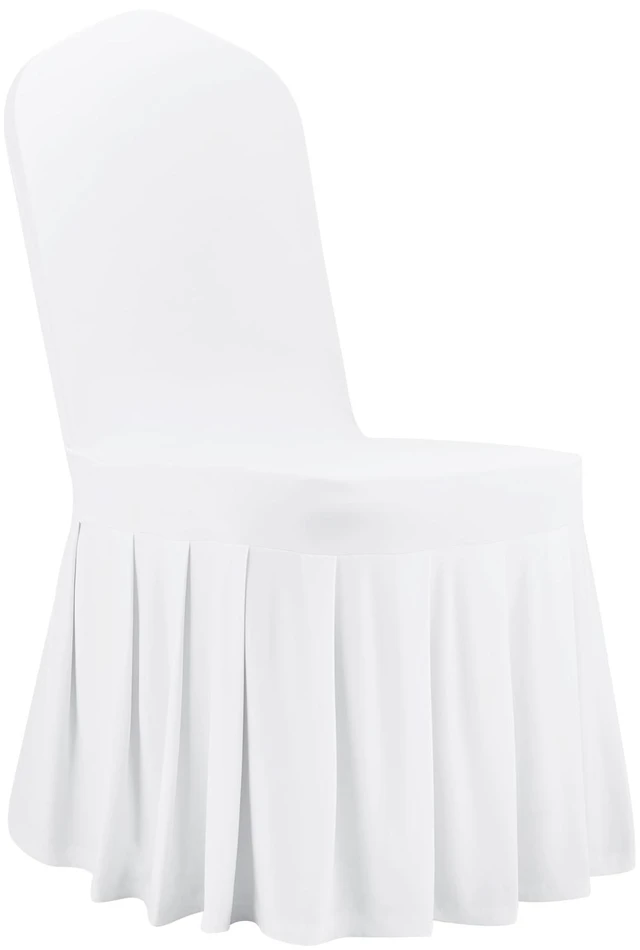 Alt view image 9 of 9 - VEVOR 30 Pcs White Chair Covers, Polyester Spandex Chair Cover, Stretch Slipcovers for Wedding Party Dining Banquet Flat-Front Chair Covers, Fits Chair Measures up to 20.08 x 17.72 x 37.4 inch