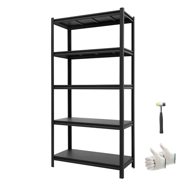 Alt view image 8 of 8 - VEVOR Storage Shelves, 5-Tier Adjustable, 3000 lbs Capacity, Heavy Duty Garage Storage Shelving Unit, Metal Utility Rack Shelf, for Garage Warehouse Basement Kitchen, 36.42" W x 16.42" D x 71.38" H