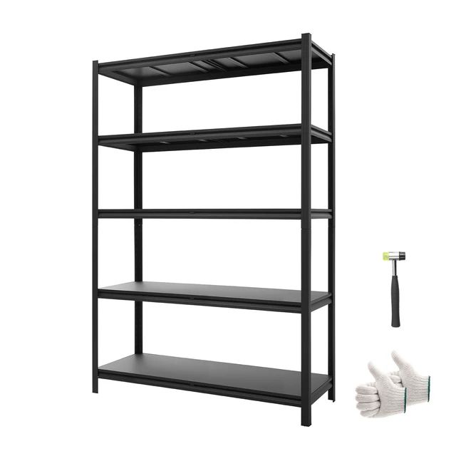 Alt view image 8 of 8 - VEVOR Storage Shelves, 5-Tier Adjustable, 2500 lbs Capacity, Heavy Duty Garage Storage Shelving Unit, Metal Utility Rack Shelf, for Garage Warehouse Basement Kitchen, 48.43" W x 18.31" D x 71.38" H