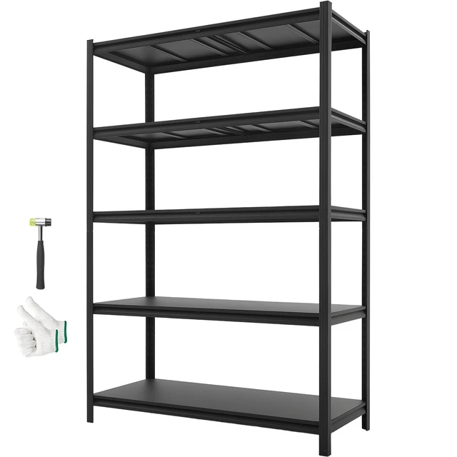 Alt view image 8 of 8 - VEVOR Storage Shelves, 5-Tier Adjustable, 3000 lbs Capacity, Heavy Duty Garage Storage Shelving Unit, Metal Utility Rack Shelf, for Garage Workshop Warehouse Basement, 48.43" W x 20.55" D x 71.38" H