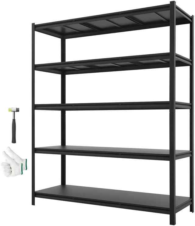 Main image of VEVOR Storage Shelves, 5-Tier Adjustable, 3000 lbs Capacity, Heavy Duty Garage Storage Shelving Unit, Metal Utility Rack Shelf, for Garage Workshop Warehouse Basement, 59.49" W x 20.55" D x 71.38" H