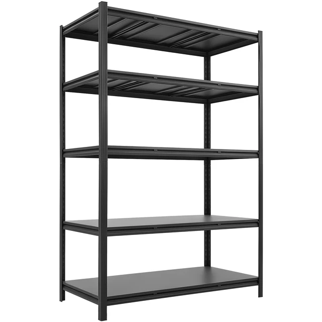 Alt view image 15 of 15 - Storage Shelves, 3000 lbs, 5 Tier Garage Storage Shelving, 24" D x 48" W x 72" H Adjustable Metal Shelves for Garage Shelves Utility Rack Shelf, Ideal for Kitchen, Warehouse, Basement, Black