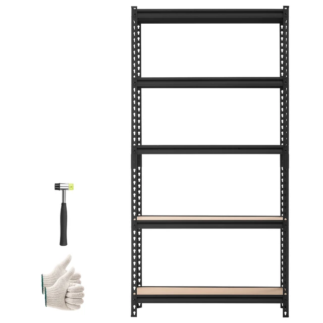 Alt view image 8 of 8 - VEVOR Storage Shelves, 5-Tier Adjustable, 3000 lbs Capacity, Heavy Duty Garage Storage Shelving Unit, Metal Utility Rack Shelf, for Kitchen Pantry Basement Bathroom, 36.34" W x 12.17" D x 71.38" H