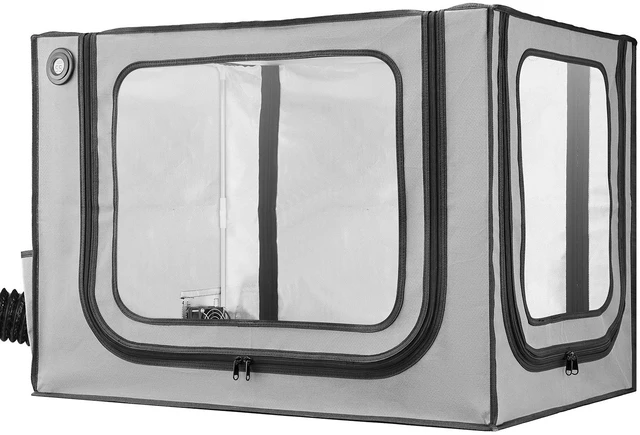 Alt view image 9 of 9 - VEVOR 3D Printer Enclosure with Ventilation, Dustproof Waterproof Large Size 600D Oxford Cloth 3D Printer Tent, Constant Temperature Protective Case with LED, Designed for Bambu Lab A1 Combo, Grey