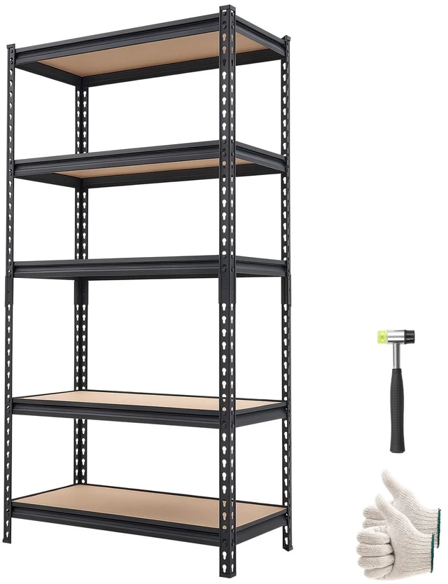 Alt view image 15 of 15 - Storage Shelves, 2000 lbs, 5 Tier Garage Storage Shelving, 16" D x 32" W x 62.8" H Adjustable Metal Shelves for Garage Shelves Utility Rack Shelf, Ideal for Kitchen, Warehouse, Basement, Black