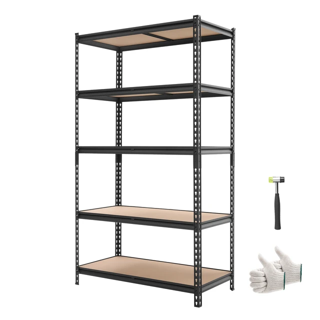 Alt view image 8 of 8 - VEVOR Storage Shelves, 5-Tier Adjustable, 2500 lbs Capacity, Heavy Duty Garage Storage Shelving Unit, Metal Utility Rack Shelf, for Garage Warehouse Basement Kitchen, 40.35" W x 20.35" D x 71.38" H