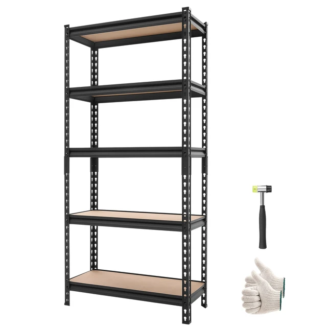 Alt view image 8 of 8 - VEVOR Storage Shelves, 5-Tier Adjustable, 2000 lbs Capacity, Heavy Duty Garage Storage Shelving Unit, Metal Utility Rack Shelf, for Kitchen Pantry Basement Bathroom, 28.35" W x 12.17" D x 59.84" H