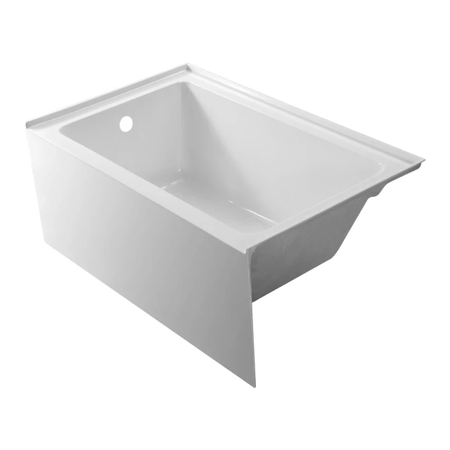 Alt view image 2 of 2 - Vevor Alcove Bathtub, 48" x 30" Contemporary Alcove Acrylic Bathtub, Soaking Bath Tub with Left Hand Drain and Overflow Hole, Large Rectangular Deep Soak Tub for Bathroom with Integral Flange, White