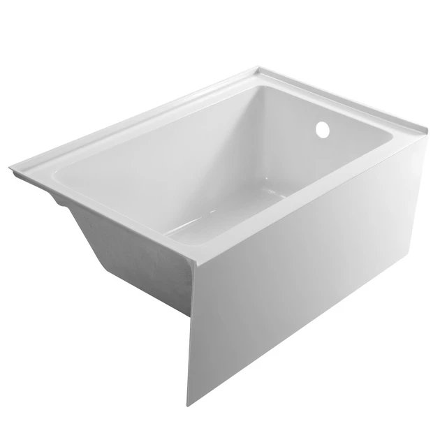 Alt view image 2 of 2 - Vevor Alcove Bathtub, 48" x 30" Contemporary Alcove Acrylic Bathtub, Soaking Bath Tub with Right Hand Drain and Overflow Hole, Large Rectangular Deep Soak Tub for Bathroom with Integral Flange, White