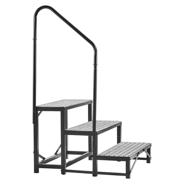 Alt view image 8 of 8 - VEVOR RV Steps with Handrail, 3 Steps, 660 lbs Load Capacity, Heavy Duty Outdoor RV Stairs with Non-Slip Mat for Elderly and Pets, Portable Stairs for Hot Tub, Camper, Mobile Home, Porch, Pool, SPA