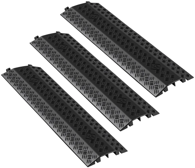 Alt view image 2 of 2 - VEVOR Drop Over Cable Cover Heavy Duty Floor Cord Protector Ramp 17500 lbs 3 PCS
