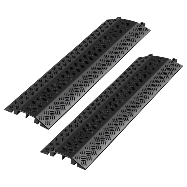 Alt view image 2 of 2 - VEVOR Drop Over Cable Cover, 17,500 lbs/Axle Load Capacity, Heavy Duty Cable Hose Protector Ramp, Floor Cord Cover, for High Walking Traffic Areas, Indoor, Outdoor, Home, Office, Warehouse, 2 Pack